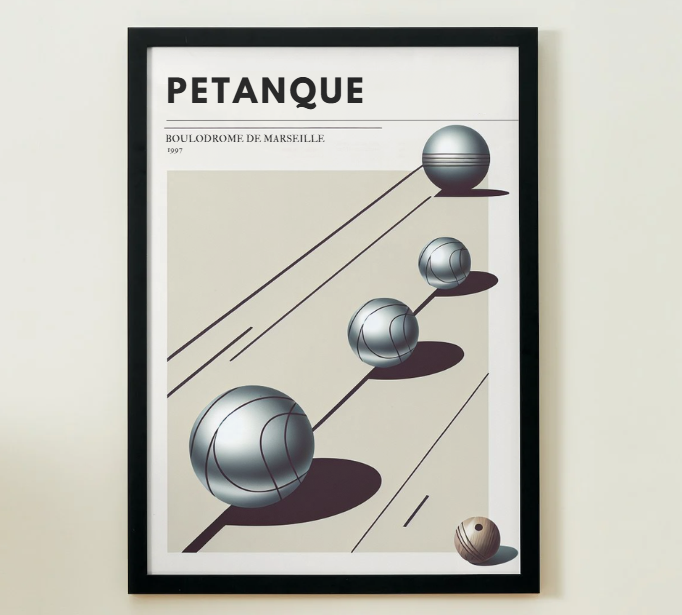 Affiche minimaliste Pétanque Ma boutique