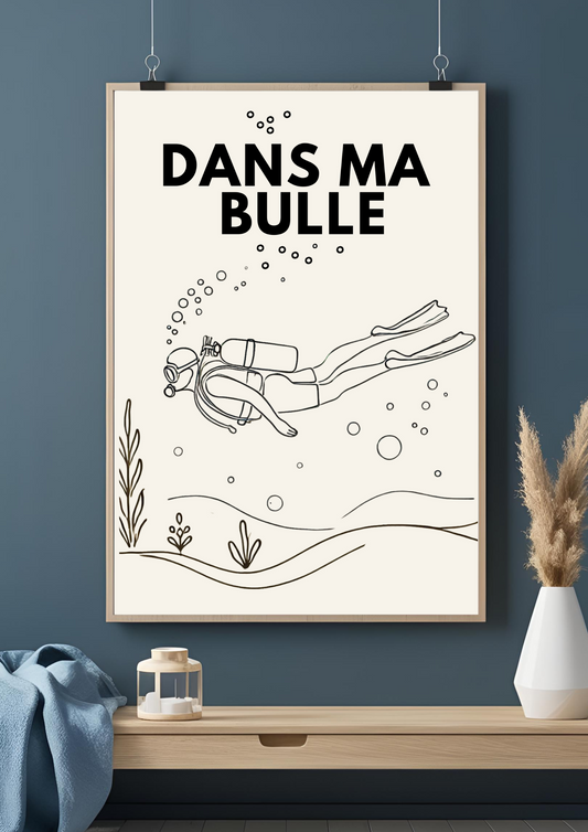 Affiche minimaliste - Dans ma bulle Ma boutique