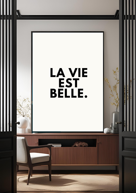 La vie est belle - Affiche Minimaliste Ma boutique