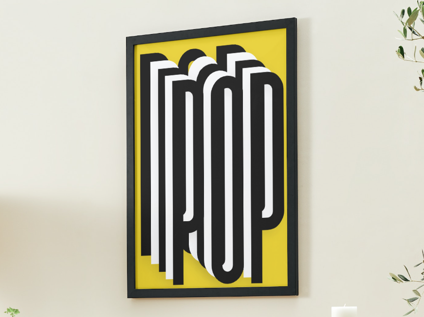 POP Black&Yellow - Affiche minimaliste