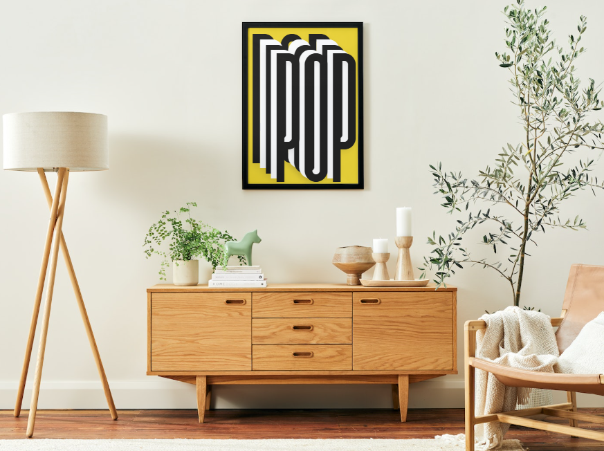 POP Black&Yellow - Affiche minimaliste