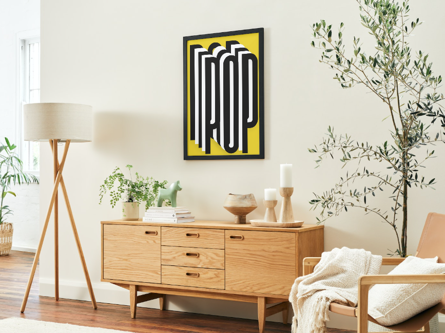 POP Black&Yellow - Affiche minimaliste