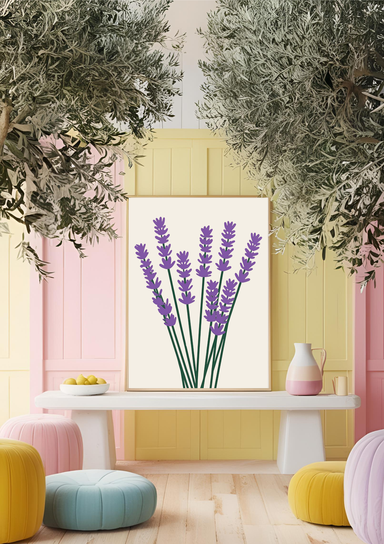 Affiche Stylisée Lavande Mart Poster